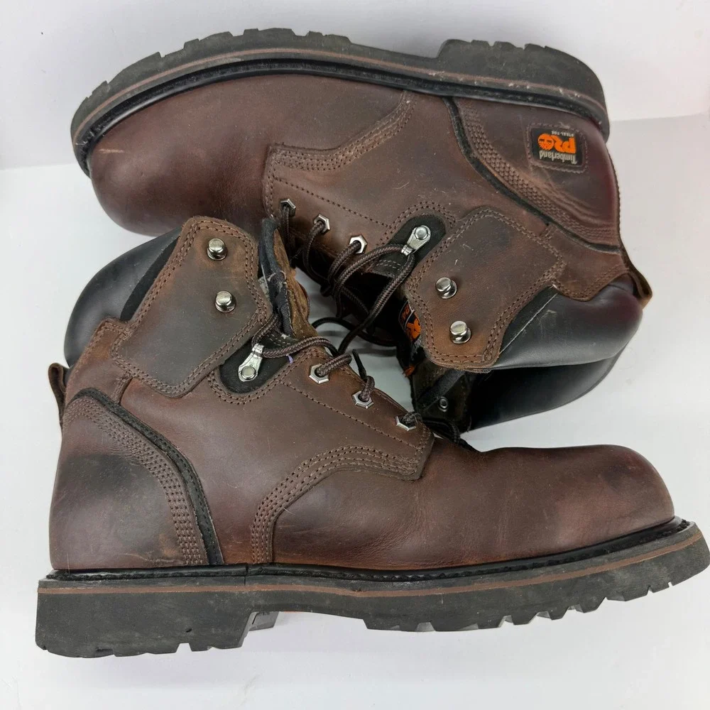 Timberland‎ PRO Work Boots Mens 11.5M Brown Steel Toe Leather Resistor A6801